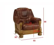 Askont Rimini Kožené křeslo s dubovým masivem