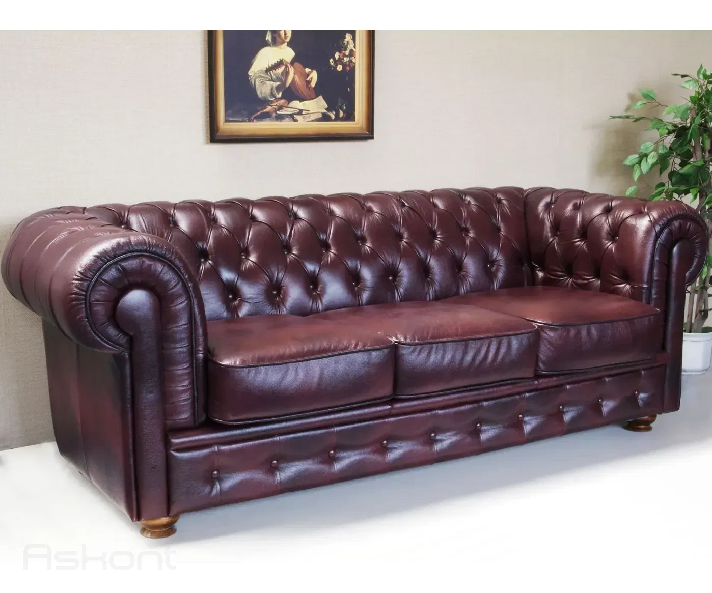 ASKONT Chesterfield Windsor Kožená pohovka 3M Puncovaná / bez puncování