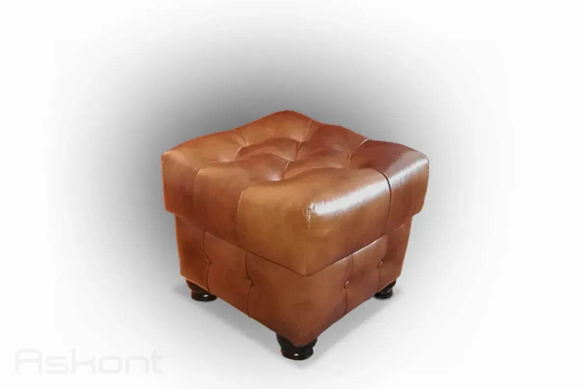 Chesterfield Windsor Cube: Kožený taburet