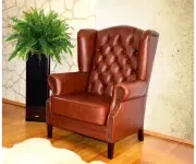 ASKONT Chesterfield Harold Kožené křeslo puncované