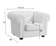 ASKONT Chesterfield Windsor Kožené křeslo 1M Puncované / bez puncování