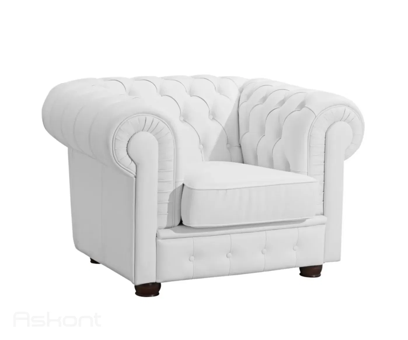 ASKONT Chesterfield Windsor Kožené křeslo 1M Puncované / bez puncování