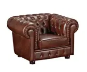 ASKONT Chesterfield Windsor Kožené křeslo 1M Puncované / bez puncování