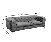 Chelsea: Pohovka 2,5M light gray