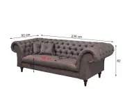 Chesterfield Preston: Pohovka 3M brown grey
