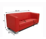 ASKONT Chicago red Pohovka 3M