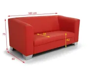 ASKONT Chicago red Pohovka 2M