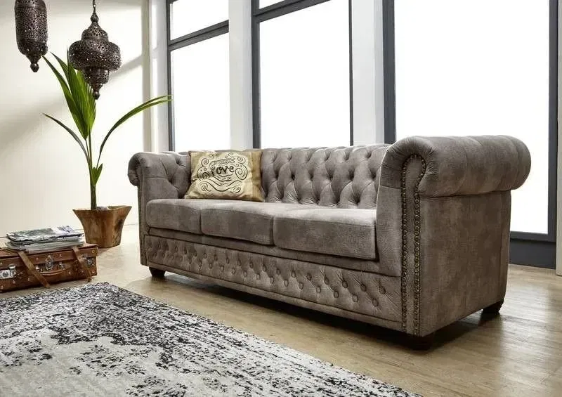 Chesterfield Oxford: Pohovka 3M Silver
