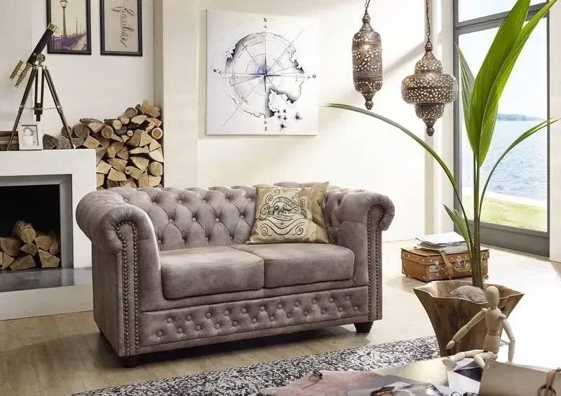 Chesterfield Oxford: Pohovka 2M Silver