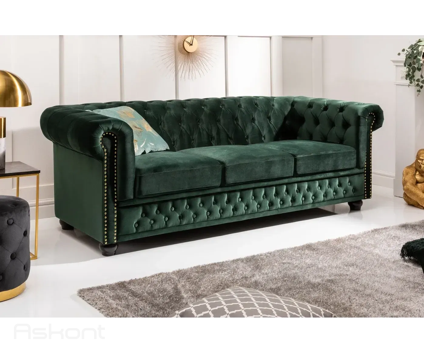 Chesterfield Oxford: Pohovka 3M dark green forest