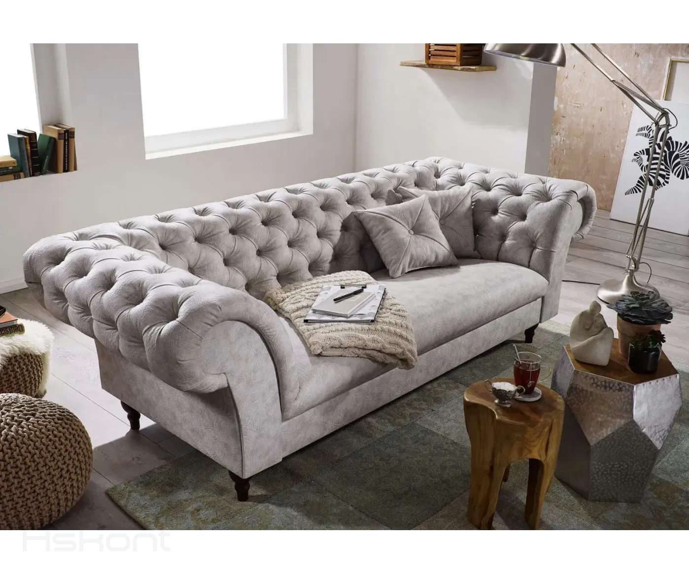 Chesterfield Preston: Pohovka 3M Light Gray