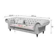 Chesterfield Preston: Pohovka 3M Light Gray