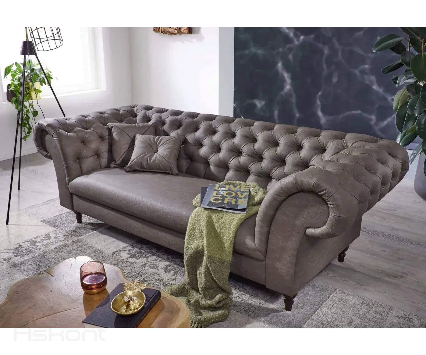 Chesterfield Preston: Pohovka 3M brown grey