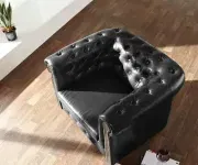 Chesterfield Bis: Křeslo 1M Antik Black s puncy