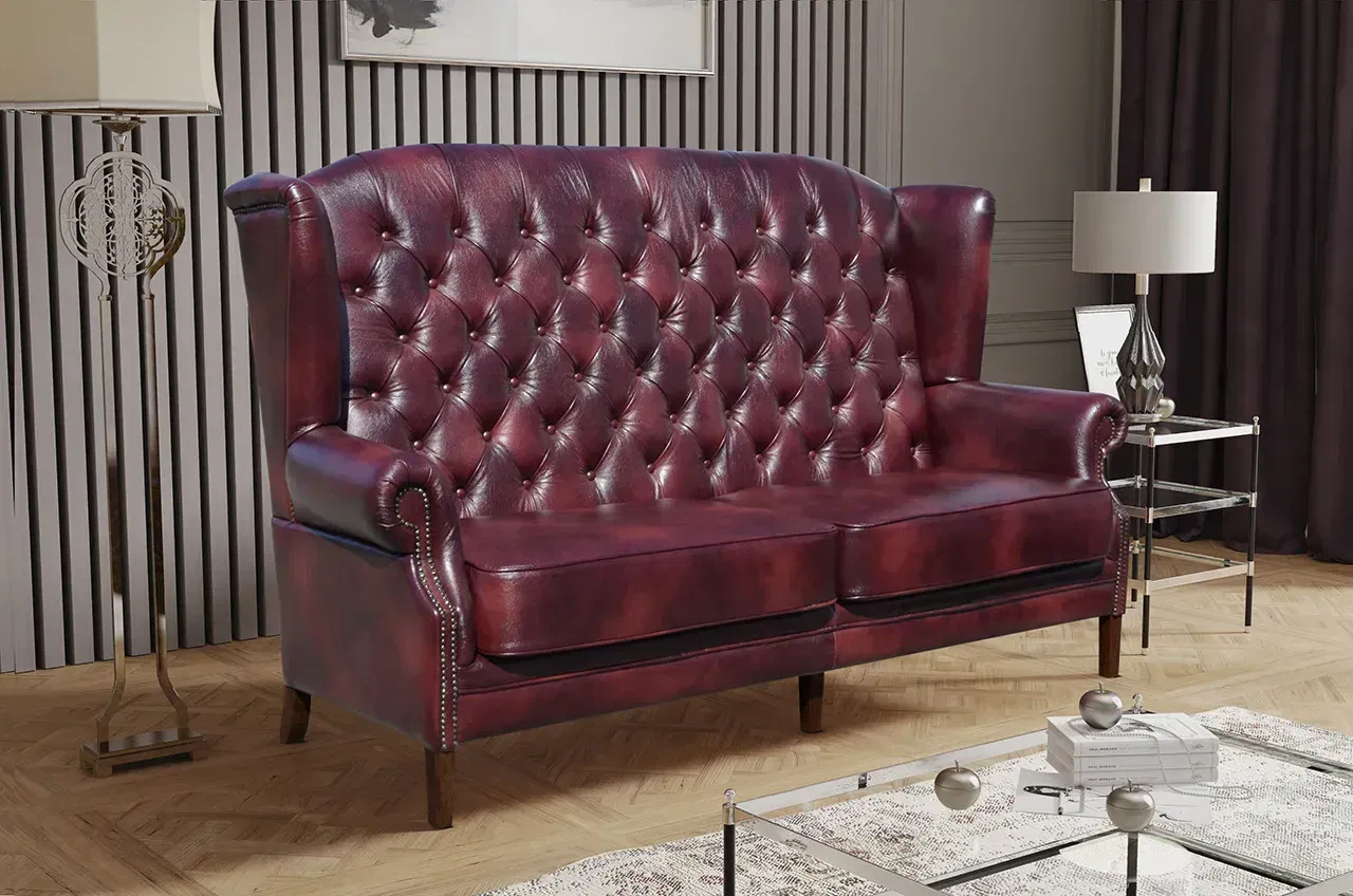 ASKONT Chesterfield Harold 3M Kožená pohovka