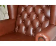 ASKONT Chesterfield Harold Kožené křeslo puncované