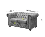 Chesterfield Oxford: Pohovka 2M dark green forest