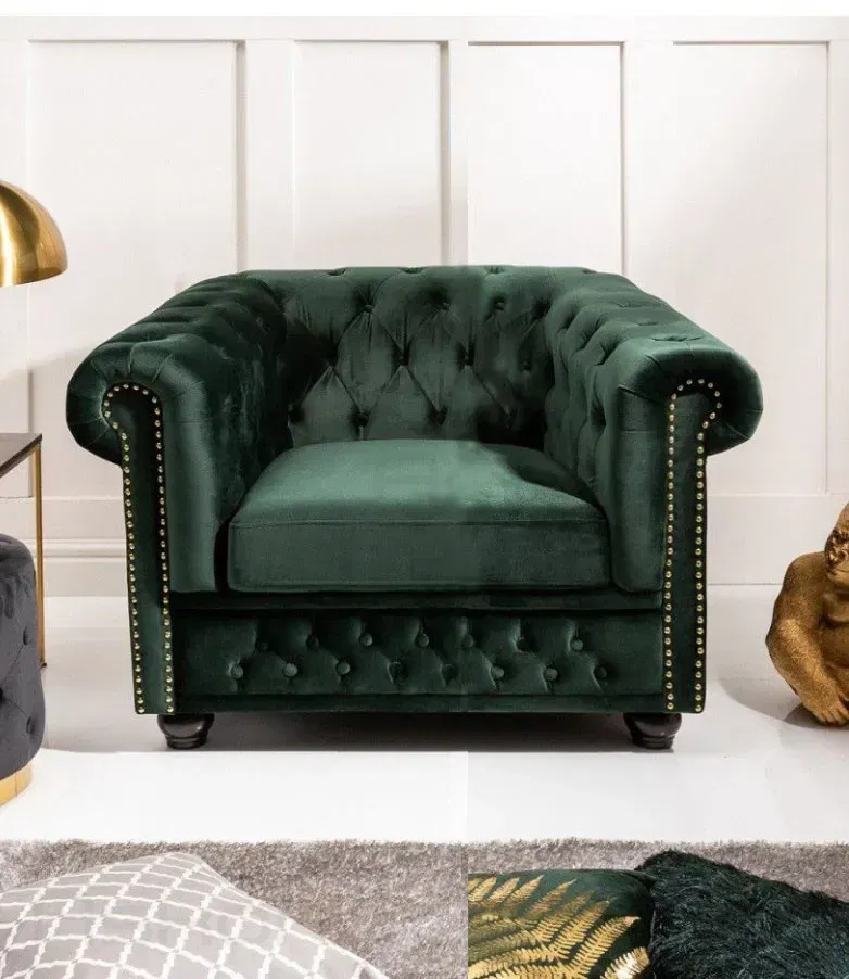 Chesterfield Oxford: Křeslo 1M dark green forest