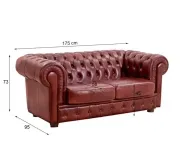 ASKONT Chesterfield Windsor Kožená pohovka 2M Puncovaná / bez puncování
