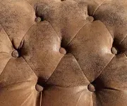 ASKONT Chesterfield Bis hnědá s puncy Pohovka 2M