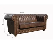 ASKONT Chesterfield Windsor Kožená pohovka 2M Puncovaná / bez puncování