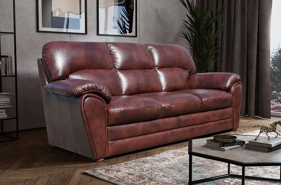Rajko 3M: Celokožená pohovka brownish