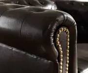 ASKONT Chesterfield Bis tmavě hnědá Křeslo s puncy