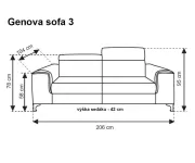 Askont Genova: Pohovka sofa 3M