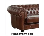 ASKONT Chesterfield Windsor bílá Kožená pohovka 3M Puncovaná / bez puncování