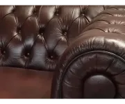ASKONT Chesterfield Windsor bílá Kožená pohovka 3M Puncovaná / bez puncování