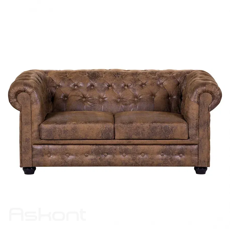 ASKONT Chesterfield Bis hnědá Pohovka 2M