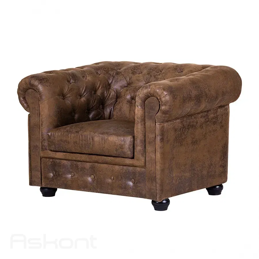 ASKONT Chesterfield Bis hnědá Křeslo