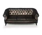 ASKONT Chesterfield Bristol Antique Black pohovka 3M