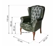 ASKONT Chesterfield Torino Kožené křeslo puncované