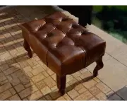 ASKONT Chesterfield Windsor Kožený taburet Puncovaný / bez puncování